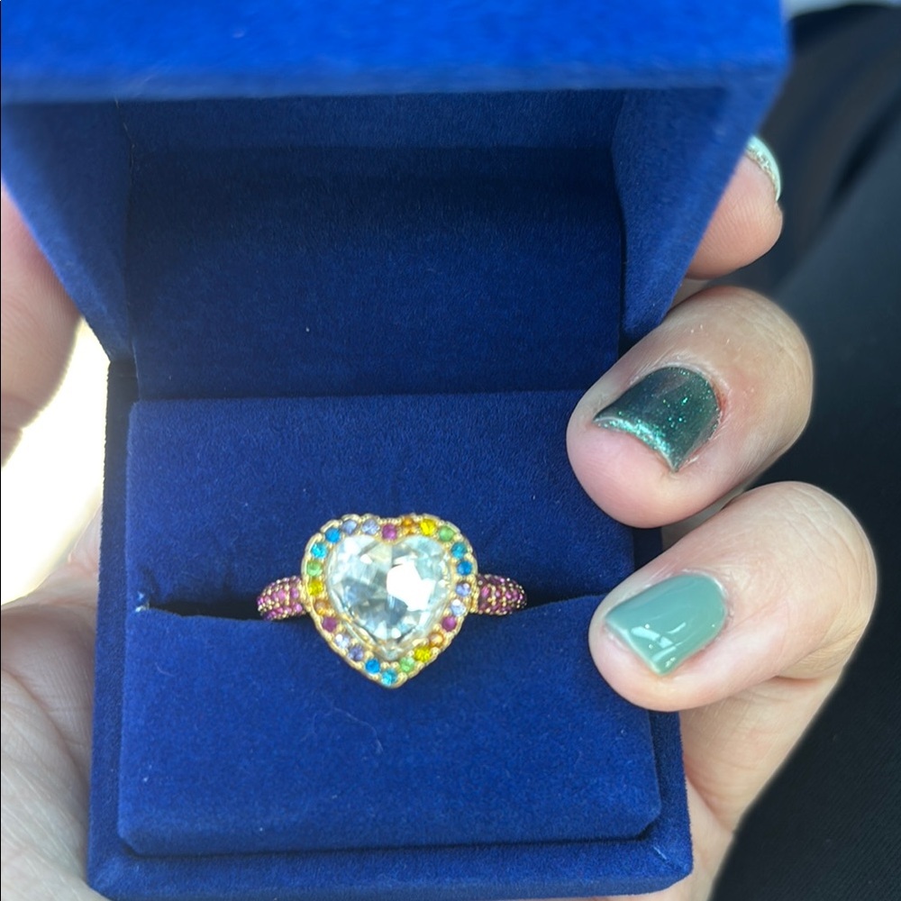 Heart-Shaped Multicolor Kurt Geiger Ring